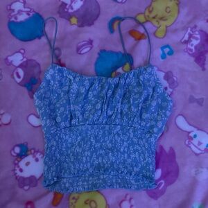 Blue Floral Women's Top